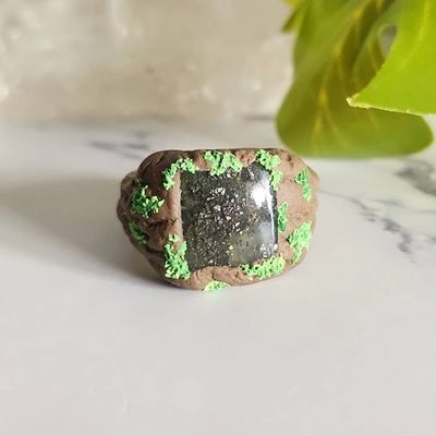 Alternate image for Marcasite Polymer Clay and Stainless Steel Ring