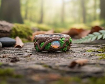 Alternate image for Opal and Polymer Clay Fantasy Ring