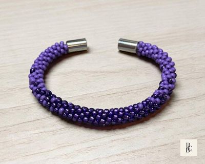 Alternate image for Shades of Violet Alzheimer’s Awareness Kumihimo Beaded Bracelet
