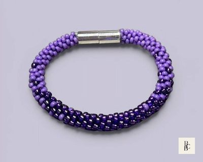 Alternate image for Shades of Violet Alzheimer’s Awareness Kumihimo Beaded Bracelet