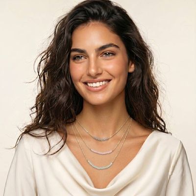 Alternate image for Gold-Plated Chalcedony and Rose Quartz Pendant Necklace Color Vibration