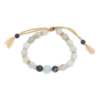 Alternate image for Bohemian Adjustable Multi-Gemstone Beaded Bracelet from Bali Clear Waves