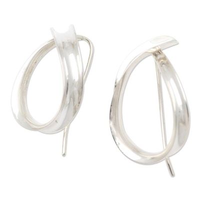 Alternate image for Artisan Made Sterling Silver Drop Earrings Remember You