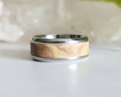 Alternate image for Polymer Clay Sandstone Glow in the Dark Stainless Steel Ring