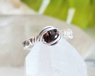 Alternate image for Smoky Quartz and Sterling Silver Adjustable Ring