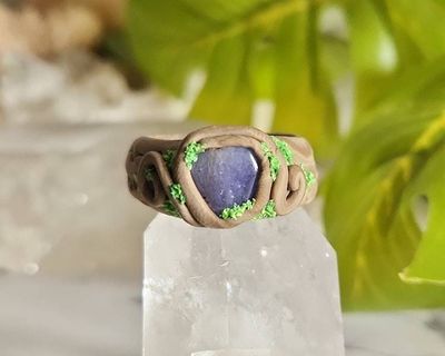 Alternate image for Tanzanite Polymer Clay and Stainless Steel Ring