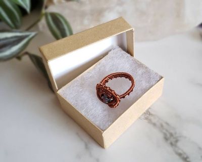 Alternate image for Copper Wire Wrapped Titanium Quartz Ring