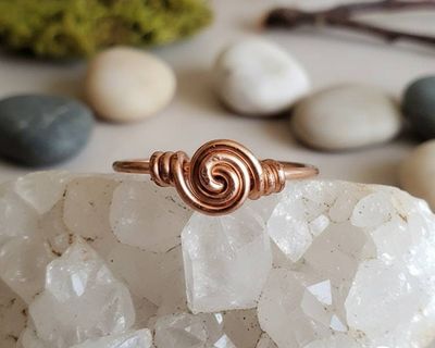 Alternate image for Simple Copper Wire Wrapped Spiral Ring