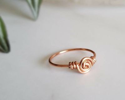 Alternate image for Simple Copper Wire Wrapped Spiral Ring