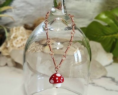 Alternate image for Red Mushroom Copper Bracelet
