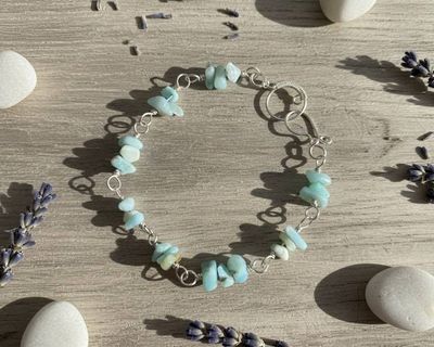 Alternate image for Sterling Silver Amazonite Gemstone Bracelet