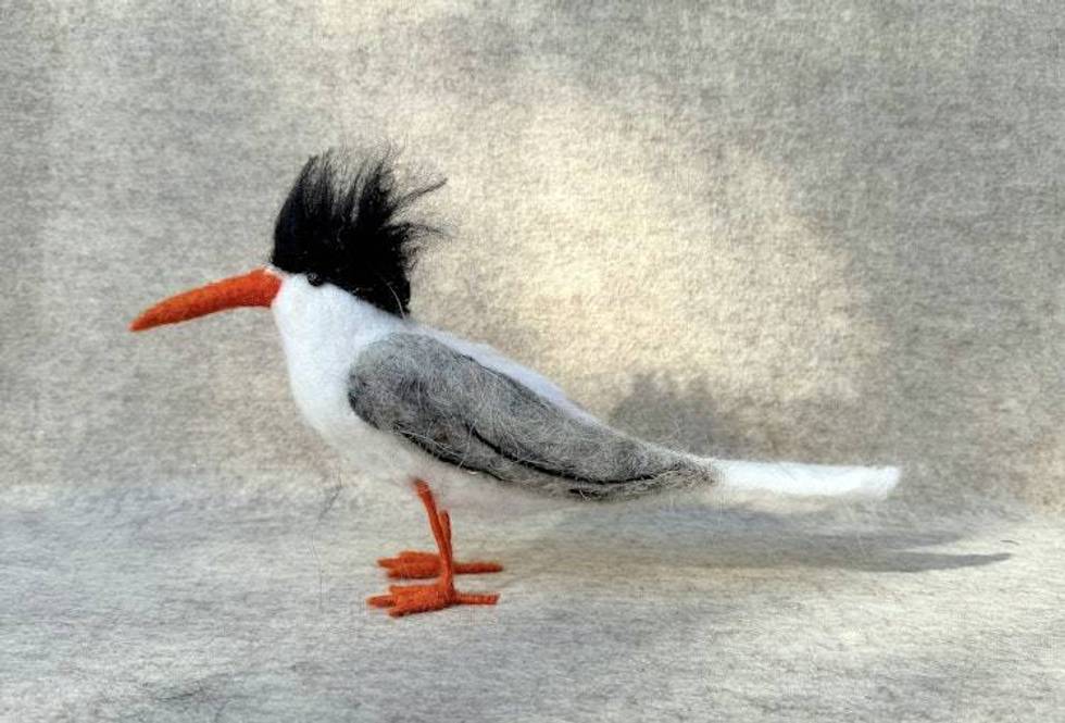 Tern bird, needle felted shore bird, A sea bird name Sterling