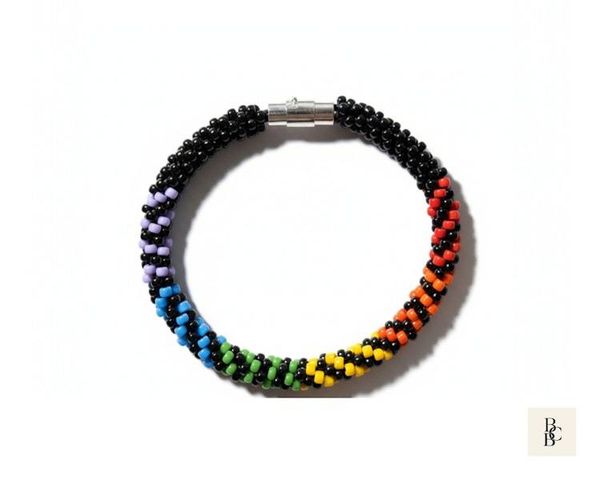 Alternate image for One Spectrum Pride Kumihimo Beaded Bracelet - Rainbow Illusion