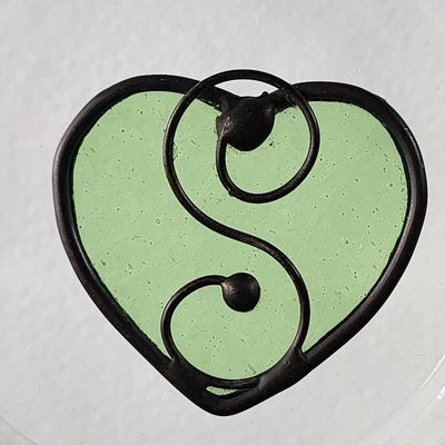 Alternate image for Stained Glass Heart in Peridot Green, Gift boxed with Message Card