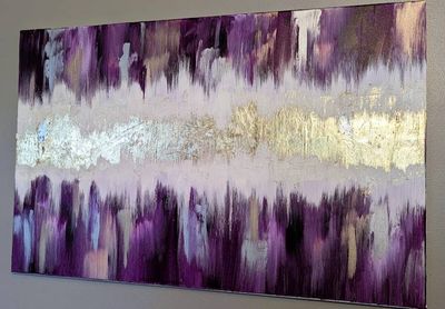 Alternate image for Auric Radiance Original Gold Leaf Abstract Painting by artist Amber Lamoreaux