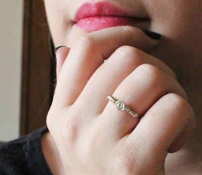 Alternate image for Minimalist Sterling Silver Swirl Ring