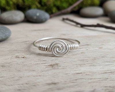 Alternate image for Minimalist Sterling Silver Swirl Ring