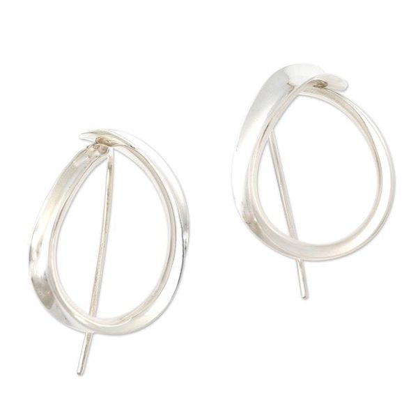 Alternate image for Artisan Made Sterling Silver Drop Earrings Remember You