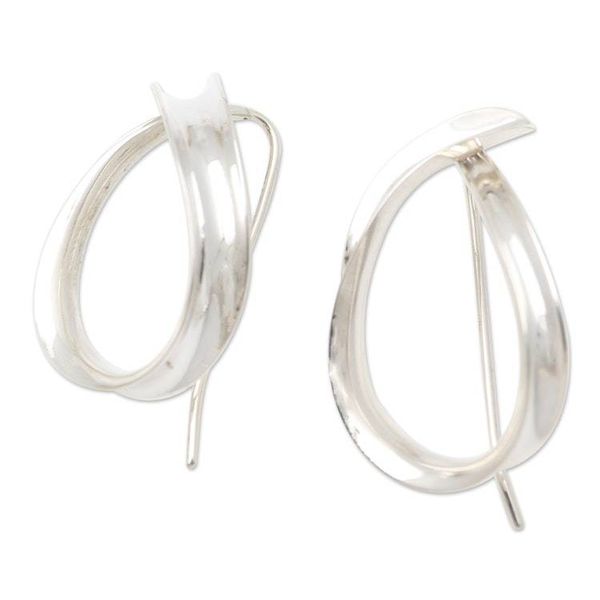 Alternate image for Artisan Made Sterling Silver Drop Earrings Remember You
