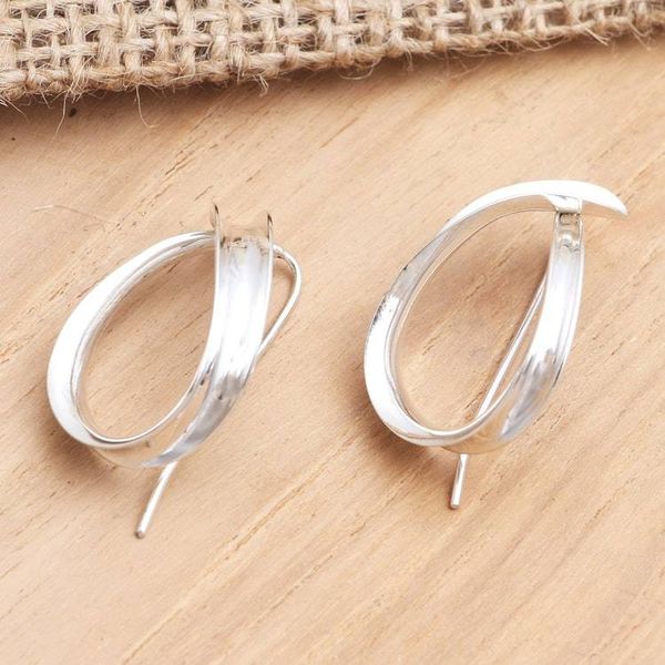 Alternate image for Artisan Made Sterling Silver Drop Earrings Remember You