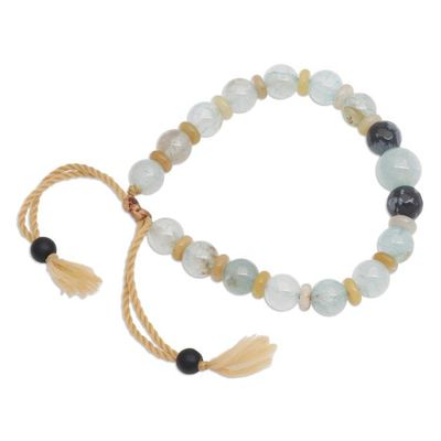 Alternate image for Bohemian Adjustable Multi-Gemstone Beaded Bracelet from Bali Clear Waves