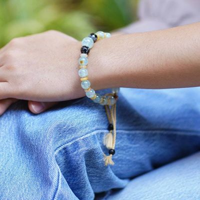 Alternate image for Bohemian Adjustable Multi-Gemstone Beaded Bracelet from Bali Clear Waves