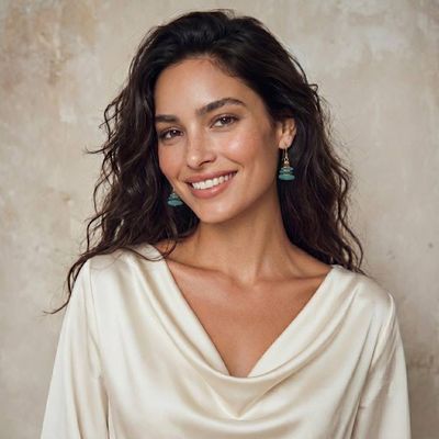 Alternate image for 18k Gold-Plated Beaded Dangle Earrings from Thailand Ocean Bohemian