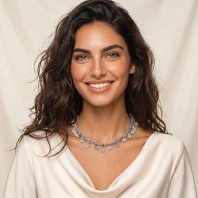 Alternate image for Aquamarine Beaded Necklace with 14k Gold Accents Wonderful Light Blue