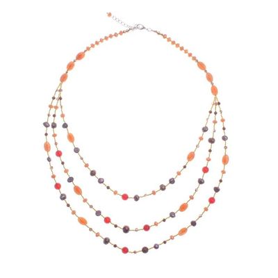Alternate image for Colorful Multi-Gemstone Beaded Strand Necklace from Thailand Fancy Orange