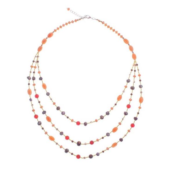 Alternate image for Colorful Multi-Gemstone Beaded Strand Necklace from Thailand Fancy Orange