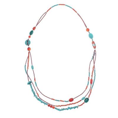 Alternate image for Multi-Gemstone Beaded Strand Necklace from Thailand Boho Charm