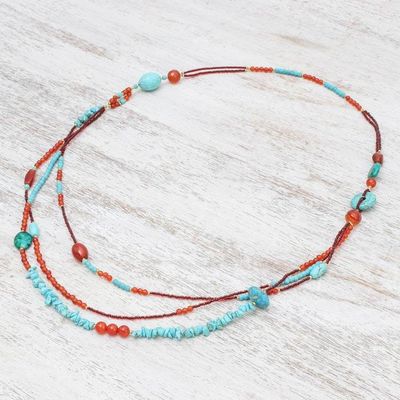 Alternate image for Multi-Gemstone Beaded Strand Necklace from Thailand Boho Charm