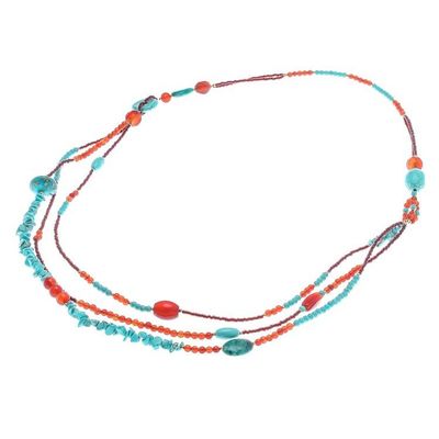Alternate image for Multi-Gemstone Beaded Strand Necklace from Thailand Boho Charm