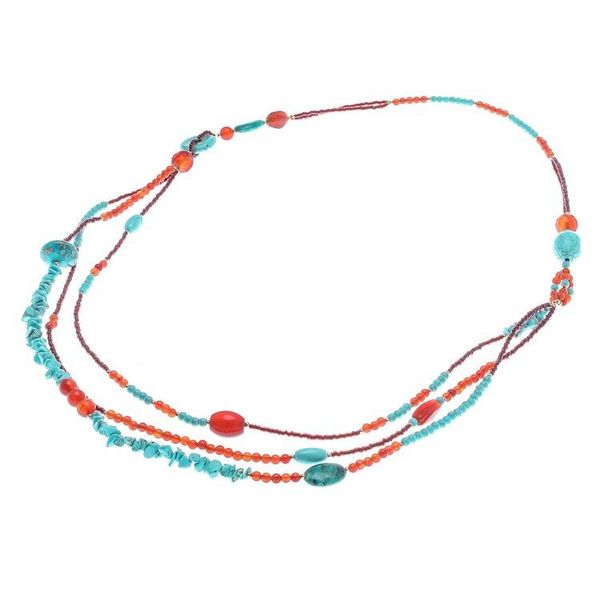 Alternate image for Multi-Gemstone Beaded Strand Necklace from Thailand Boho Charm