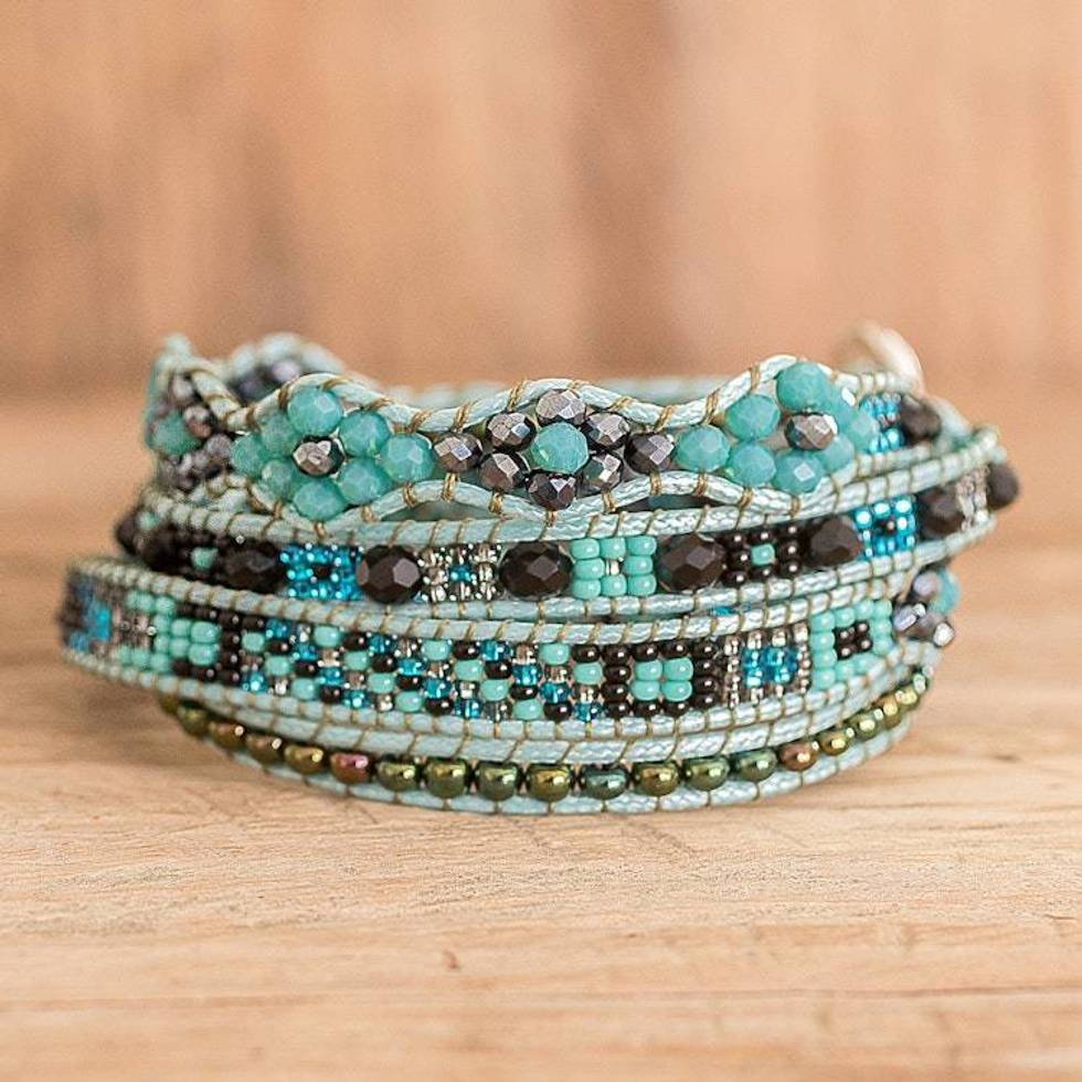Handcrafted Beaded Positive Energy Long Wrap Bracelet 'Harmony of Life'
