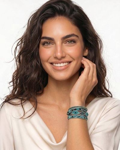 Alternate image for Handcrafted Beaded Positive Energy Long Wrap Bracelet Harmony of Life