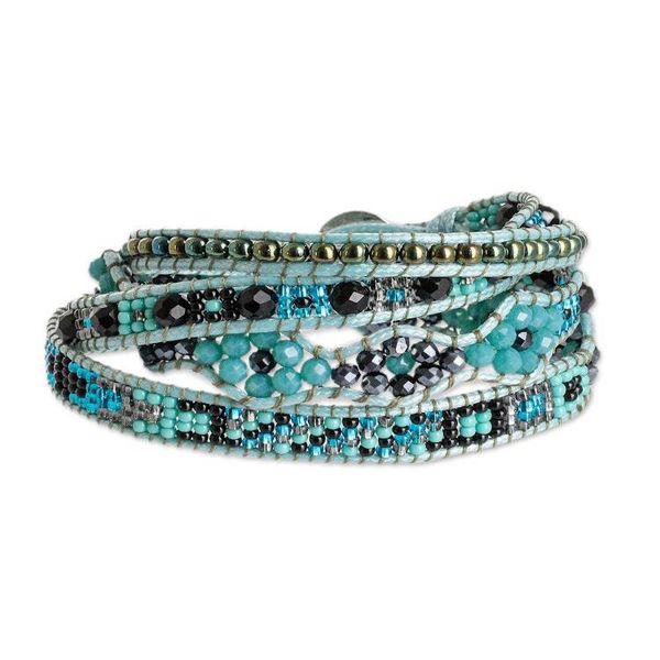 Alternate image for Handcrafted Beaded Positive Energy Long Wrap Bracelet Harmony of Life