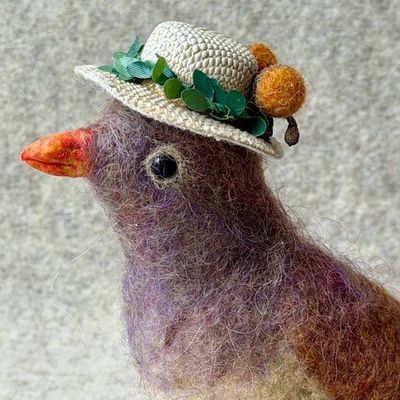 Primary image for Needle felted bird and wonderful friend named Bonnie