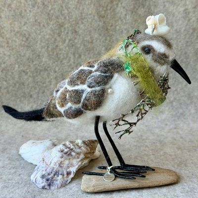 Alternate image for Sandra the Needle Felted Sandpiper