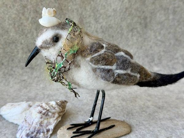 Alternate image for Sandra the Needle Felted Sandpiper