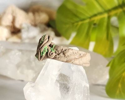 Alternate image for Pink Tourmaline Polymer Clay and Stainless Steel Ring