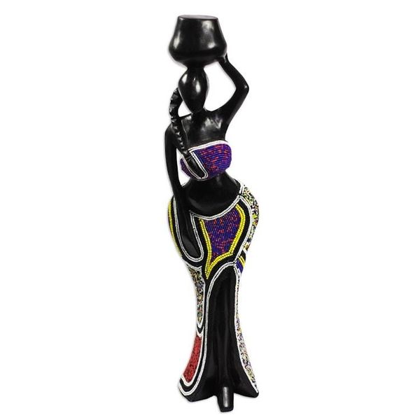 Alternate image for Sese Wood and Recycled Glass Bead Sculpture Ohemaa