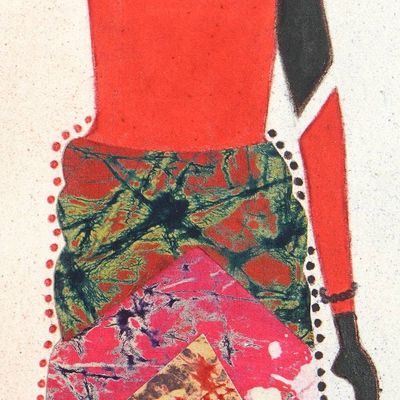 Alternate image for Handmade Cultural Cotton Batik Wall Art of Hardworking Woman Labor Reward