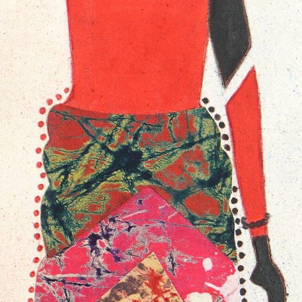 Alternate image for Handmade Cultural Cotton Batik Wall Art of Hardworking Woman Labor Reward