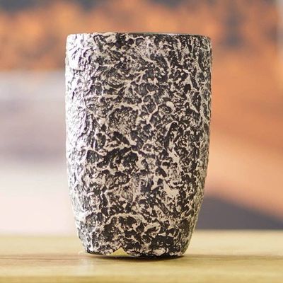 Alternate image for Antique Ceramic Covered Wood Pen Holder Handmade in Ghana Stylish Desk