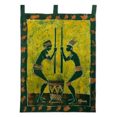 Alternate image for Fair Trade Cotton Batik Wall Hanging Abaa Ye Nii