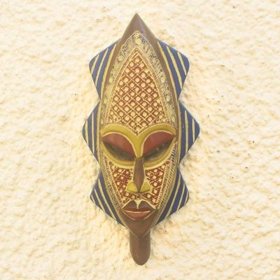 Alternate image for Hand Crafted Wood and Aluminum Plated Mask Star Head