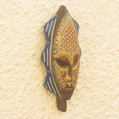 Alternate image for Hand Crafted Wood and Aluminum Plated Mask Star Head