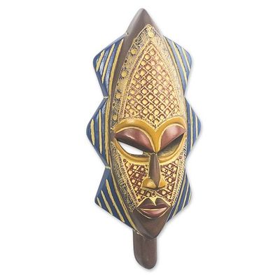 Alternate image for Hand Crafted Wood and Aluminum Plated Mask Star Head