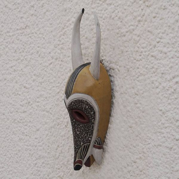 Alternate image for African Sese Wood Antelope Mask Crafted in Ghana Traditional Antelope
